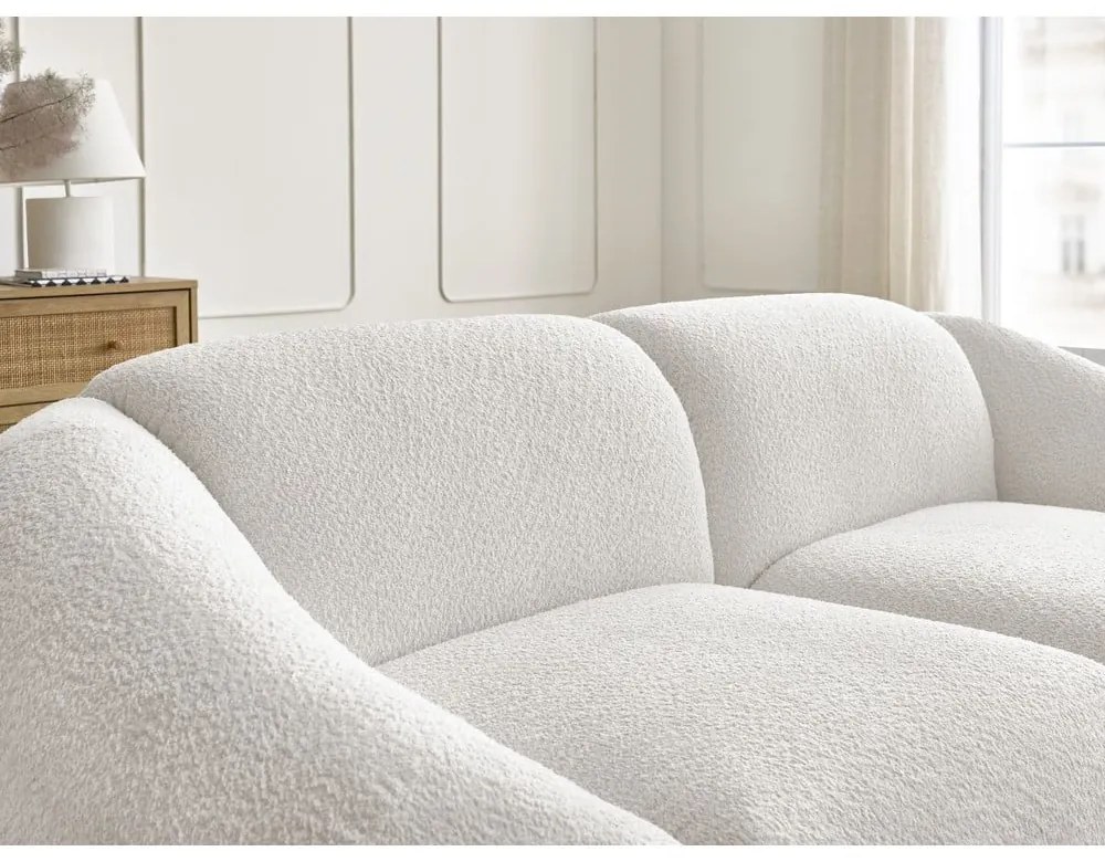 Biała sofa z materiału bouclé 230 cm Tina – Bobochic Paris