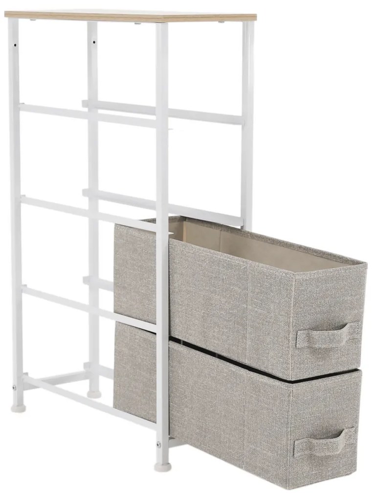 Komoda z szufladami z tkaniny OFELIA, biały