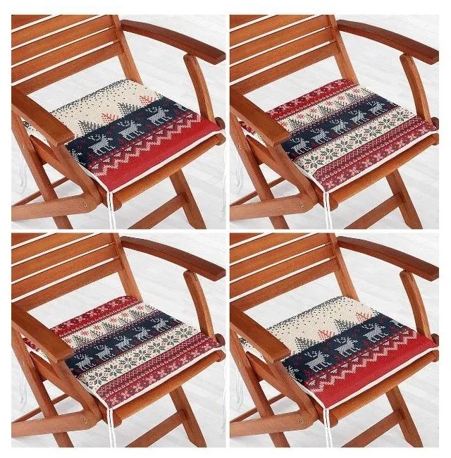 Poduszki na krzesła ze świątecznym motywem zestaw 4 szt. 40x40 cm Christmas Sweater – Mila Home