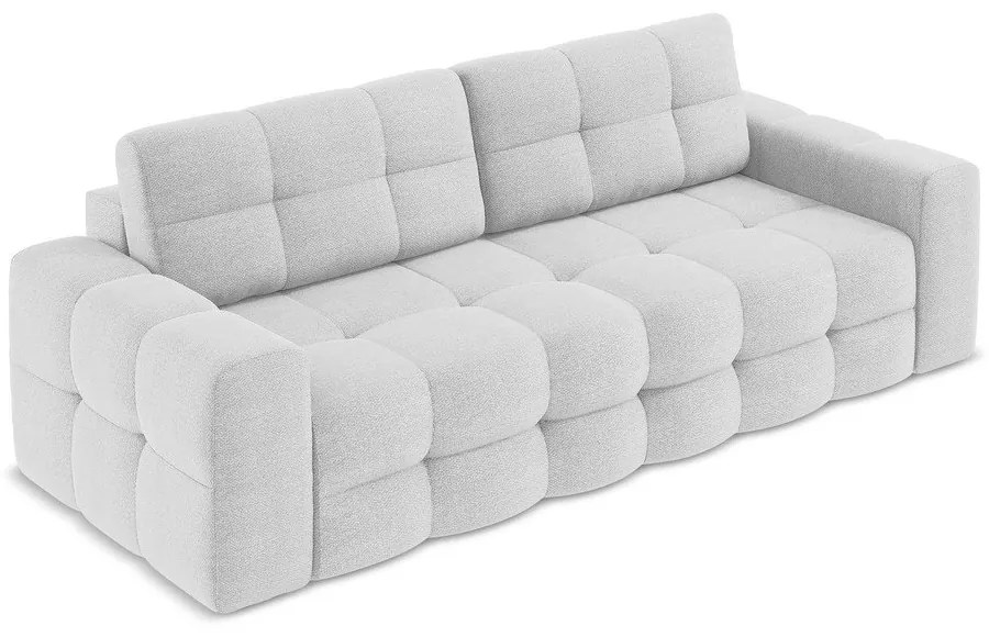 Jasnoszara rozkładana sofa z materiału bouclé 255 cm Milu – Makamii