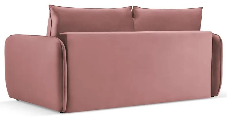 Różowa aksamitna rozkładana sofa 194 cm Vienna – Cosmopolitan Design