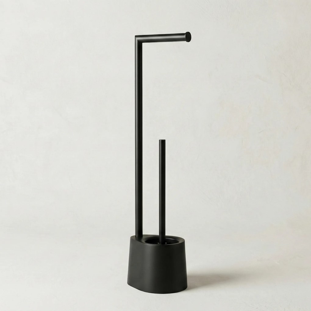 Stojak na papier toaletowy i szczotkę do WC STILK, 63 cm