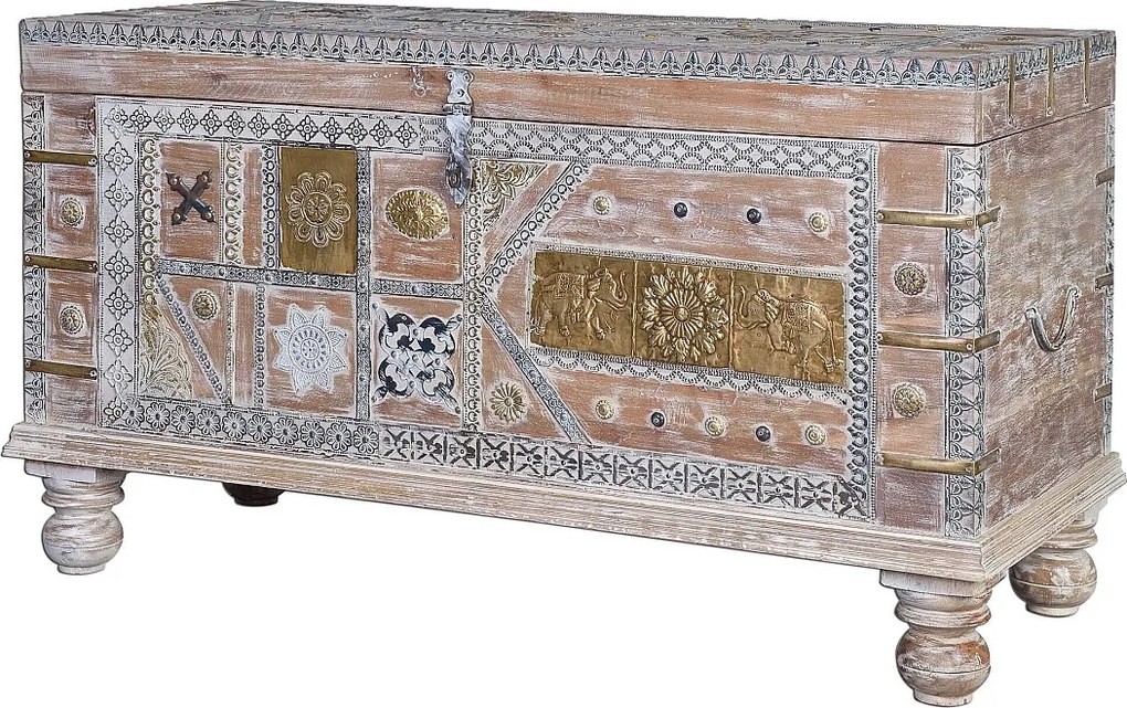 Stary biały pień z drewna mango