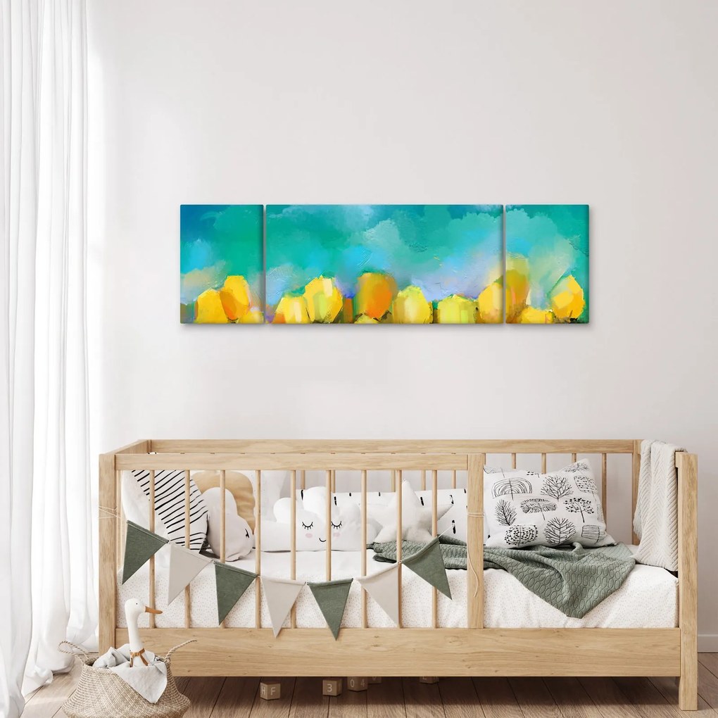 Obraz żółtych tulipanów (170x50 cm)