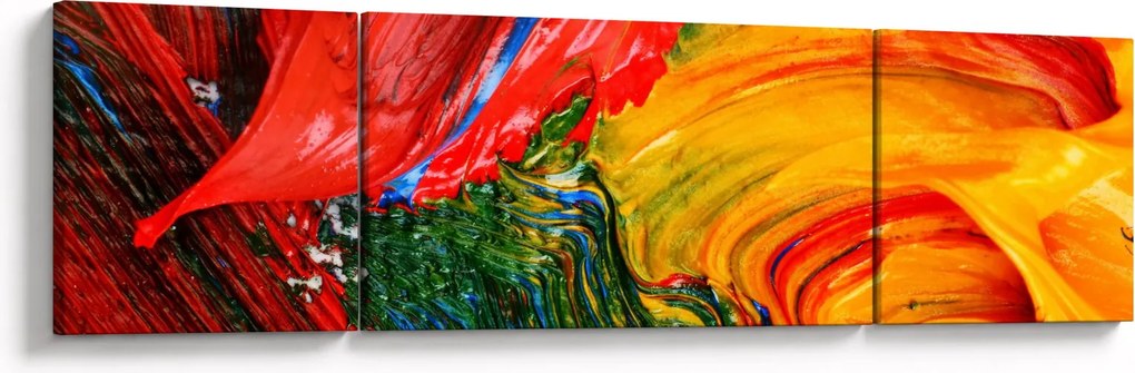Obraz - Niebieska abstrakcja za pomocą pędzla (170x50 cm)