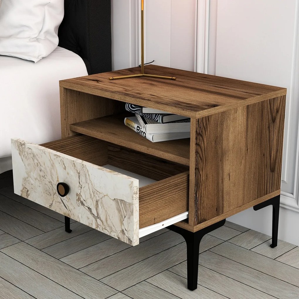 Szafka nocna Lisbon Walnut White