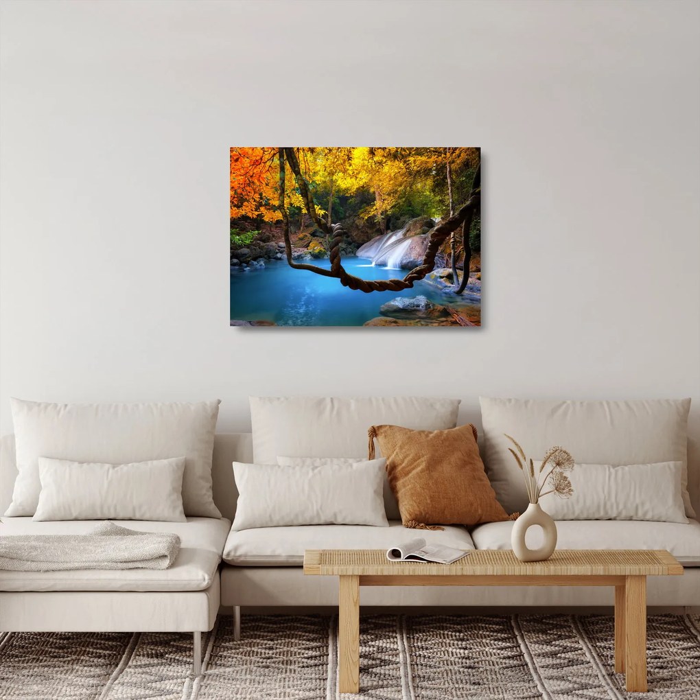 Obraz na szkle - Wodospady w Azji (70x50 cm)