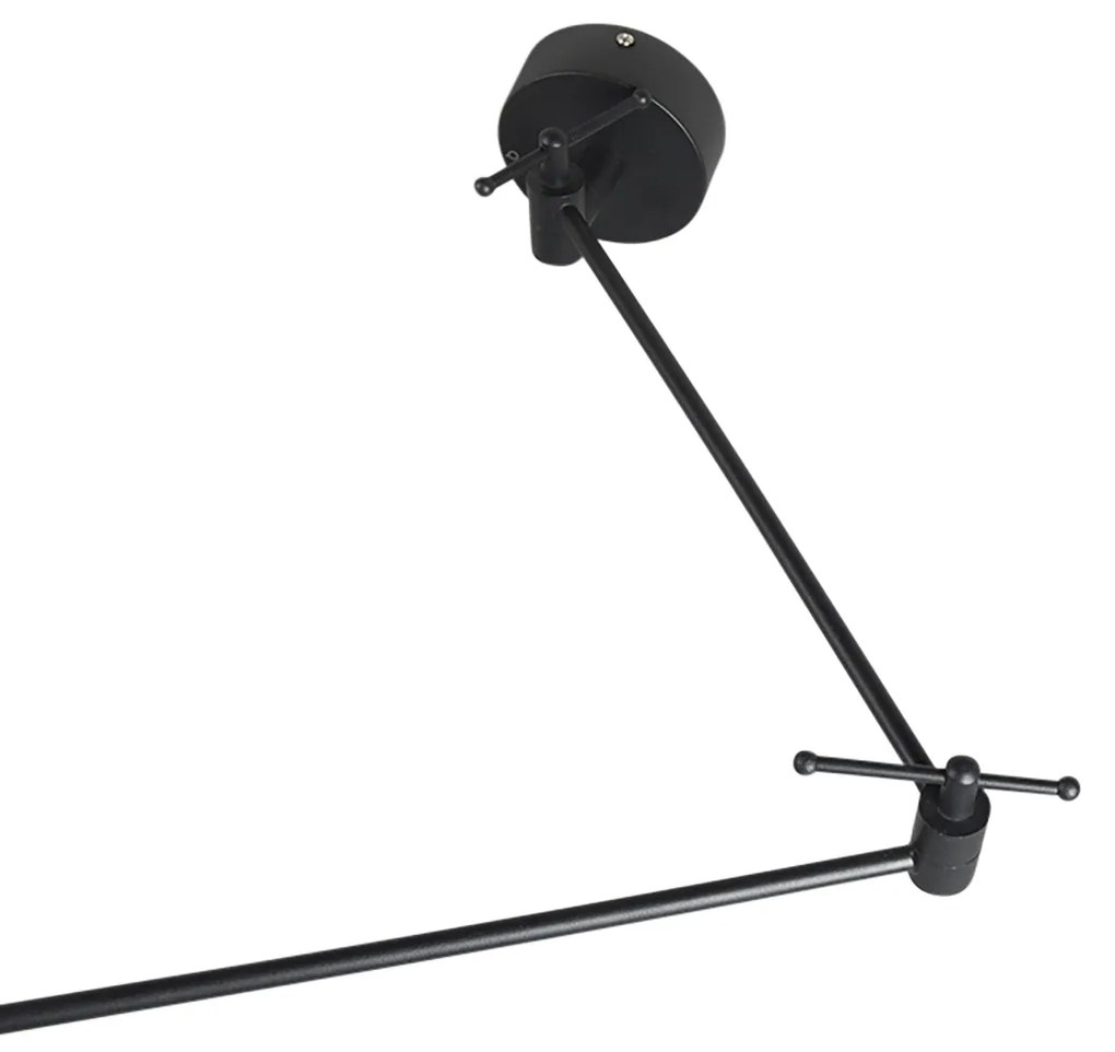 Lampa wisząca czarna z kloszem 35 cm ciemnoszary regulowany - Blitz Nowoczesny Oswietlenie wewnetrzne