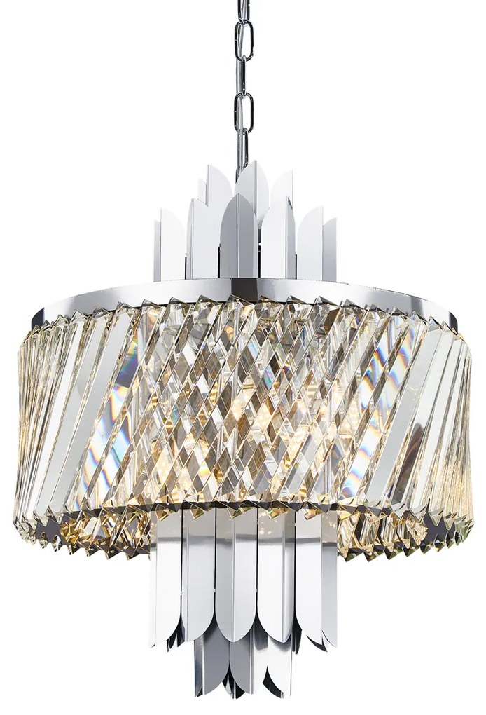 Żyrandol MARGOT CHROME 6xE14 złoto, kryształowa