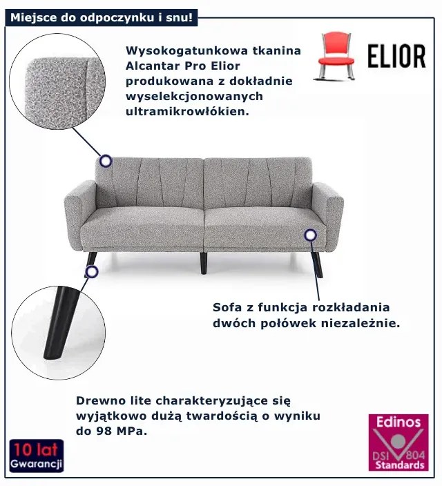Szara nowoczesna wersalka rozkładana  P5-D77