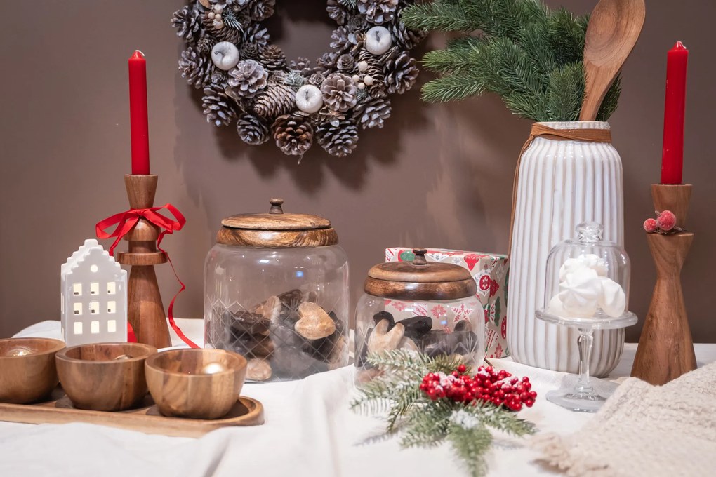 Ceramiczny wazon z ozdobnym rzemieniem, 28,5 cm