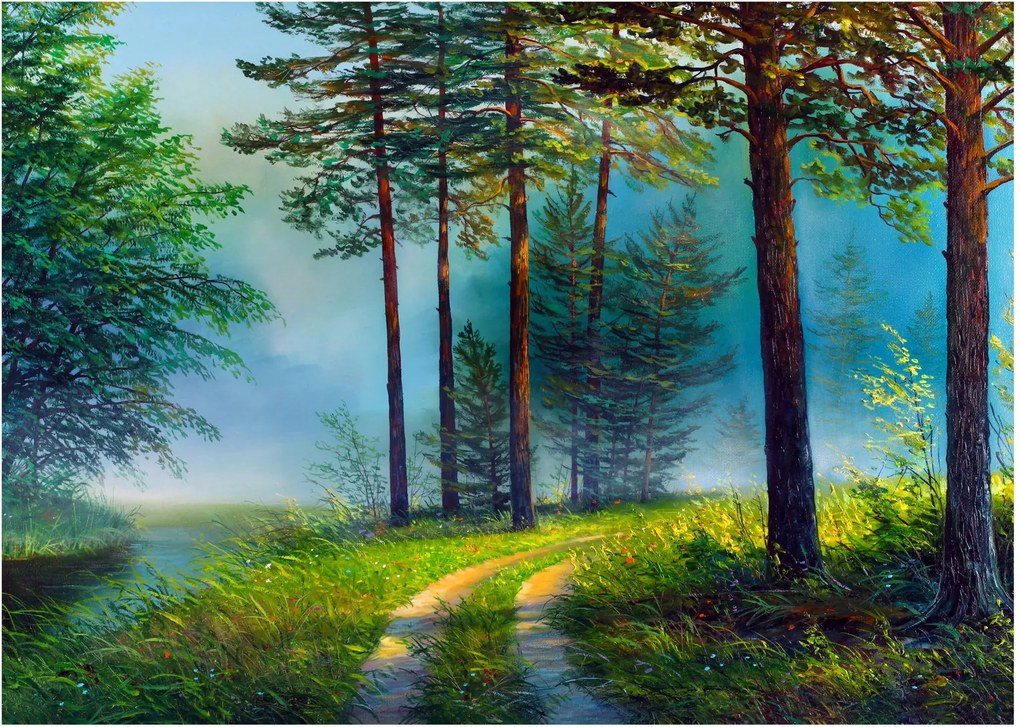 Obraz na szkle - Obraz olejny przedstawiający krajobraz (70x50 cm)