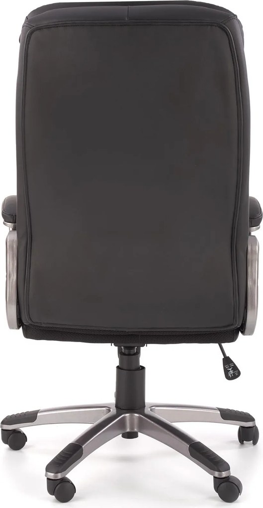 Wygodny fotel biurowy z czarnej ekoskóry Preston