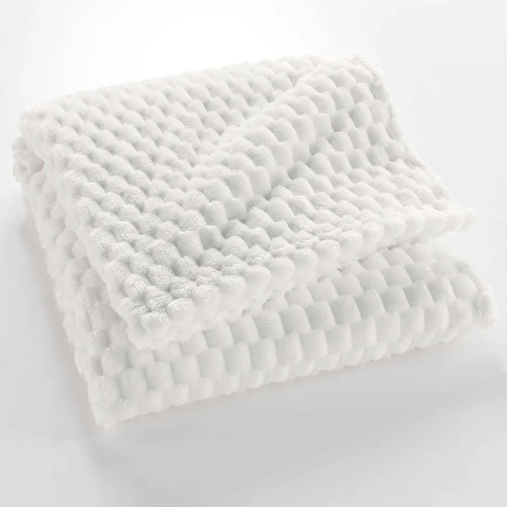 Kremowy koc z mikfroflaneli 125x150 cm Mini Frosty – douceur d'intérieur