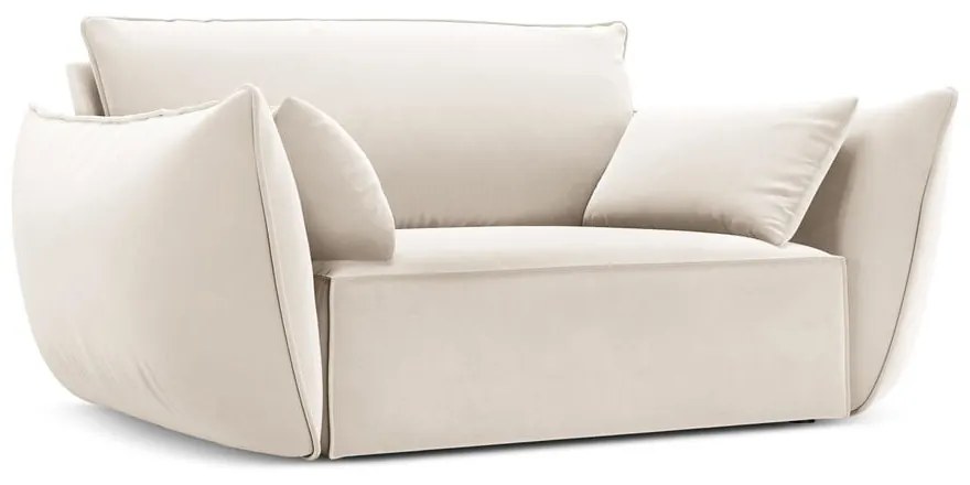 Beżowy aksamitny fotel Vanda – Mazzini Sofas