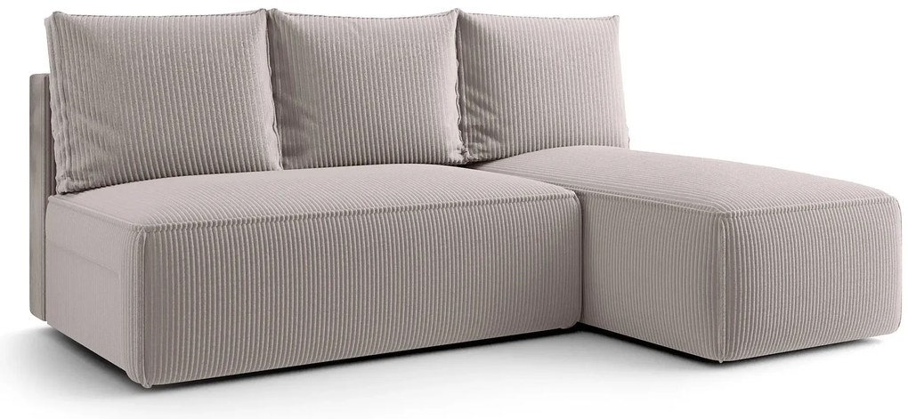 Jasnobeżowa rozkładana sofa narożna z funkcją spania H2-Z30