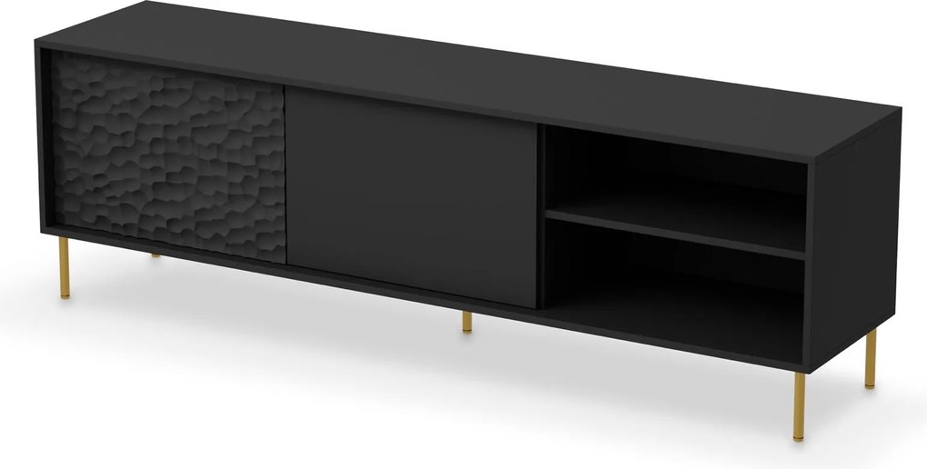 Czarny stolik RTV z frontem 3D Bullet