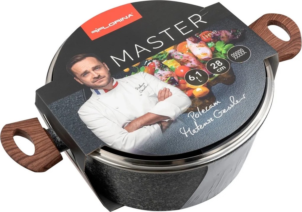 Florina Garnek z pokrywką Master MG, 28 cm, 6,1 l, szary, śred. 28 cm
