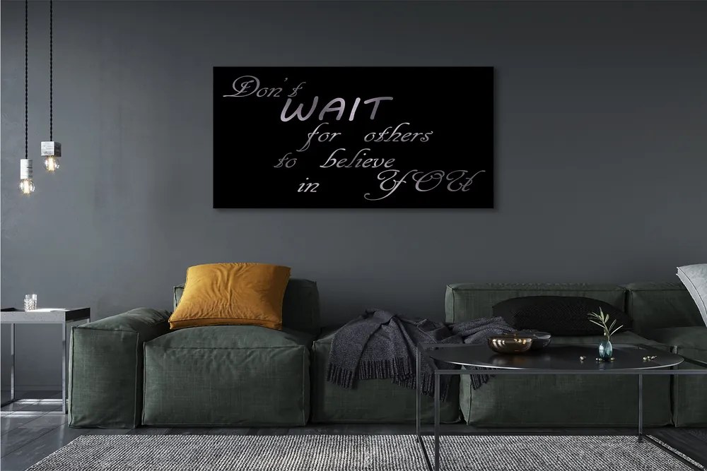 Obraz na płótnie Nowoczesny Napis Metaliczny