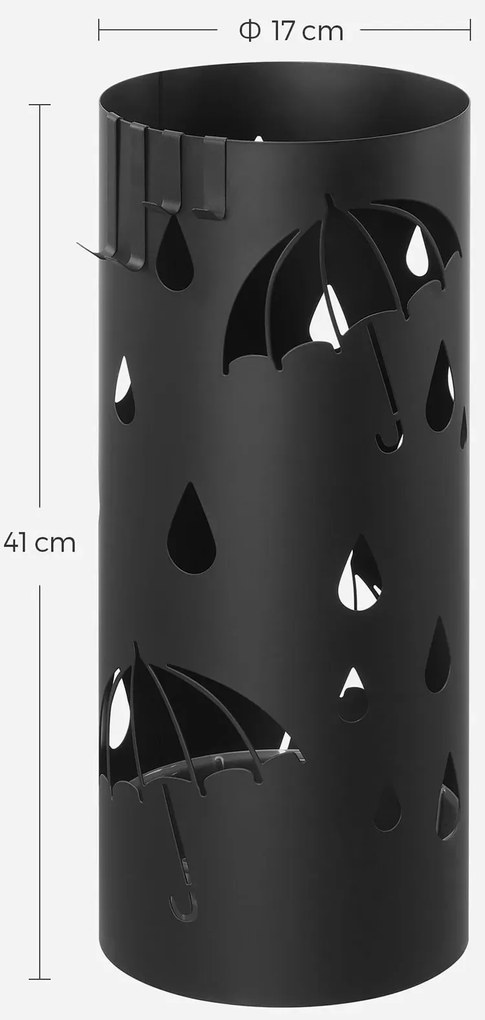 Ażurowy Czarny Metalowy Parasolnik N7-H79