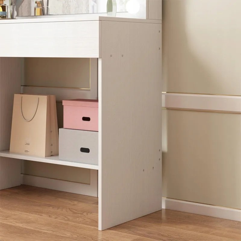 Toaletka kosmetyczna z lustrem LED – nowoczesna toaletka do makijażu i wizażu w stylu glamour loft