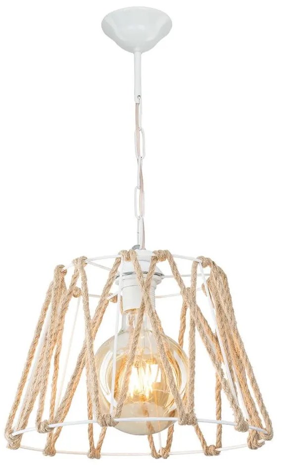 Biało-naturalna lampa sufitowa 55x30 cm – Squid Lighting