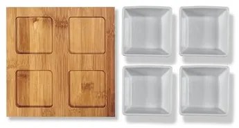 Lamart LT9018 5-częściowy zestaw do serwowania Bamboo, 19 x 19 cm