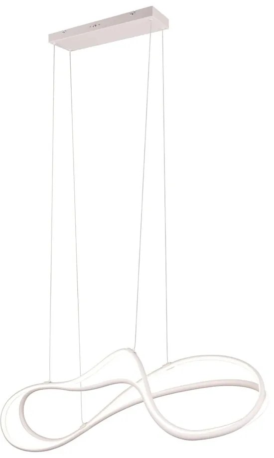 Biała lampa wisząca LED z metalowym kloszem Nala – Trio Select