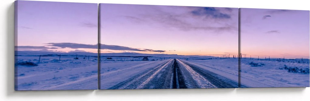 Obraz drogi zimą (170x50 cm)