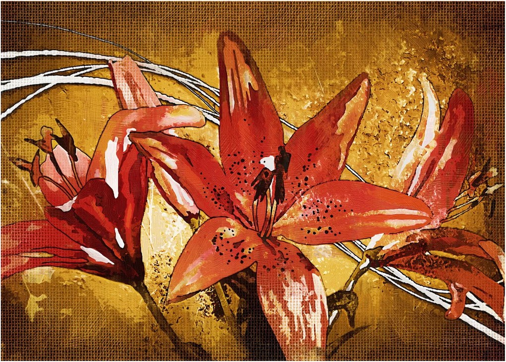 Obraz kwiatów lilii (70x50 cm)
