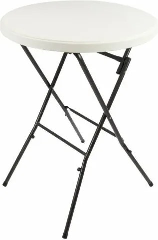 Składany, okrągły stół barowy, biały.