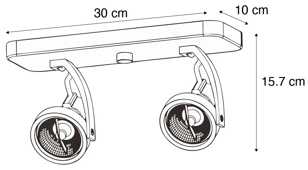 Designerski reflektor sufitowy biały GU10 70mm 2-punktowy regulowany - VoDesignerski Oswietlenie wewnetrzne