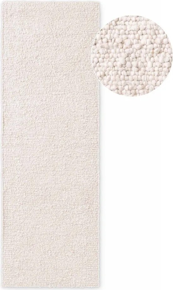 Chodnik z materiału bouclé tkany ręcznie w kolorze kości słoniowej 80x200 cm Notting Hill Portobello – Ted Baker