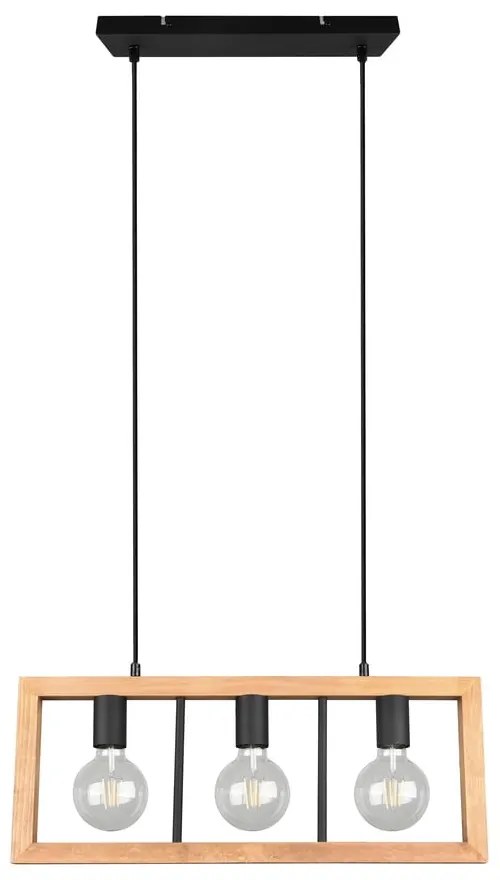 Czarno-naturalna lampa wisząca Agra – Trio