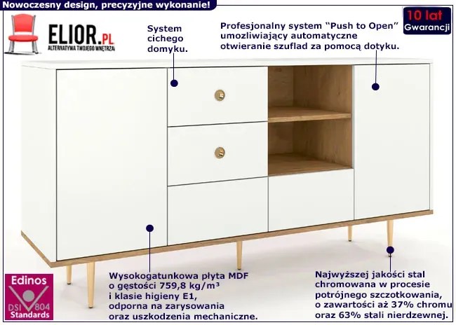 Komoda na nóżkach - Biały P1-H02