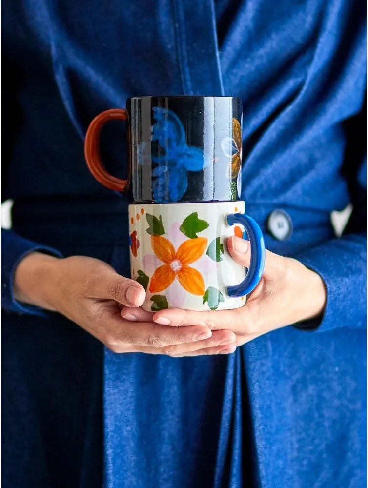 Czarne/beżowe kubki zestaw 2 szt. ceramiczne 300 ml Maricala – Bloomingville