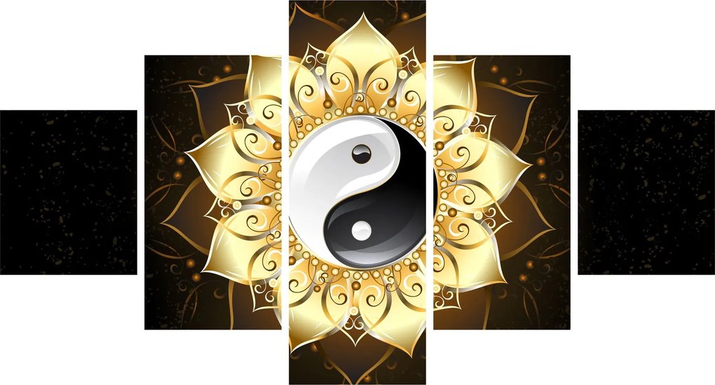 Obraz - Złoty Yin-Yang (125x70 cm)