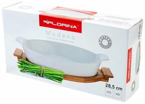 Florina Ceramiczna miska do zapiekania na tacce Modeno, 28,5 x 15 cm