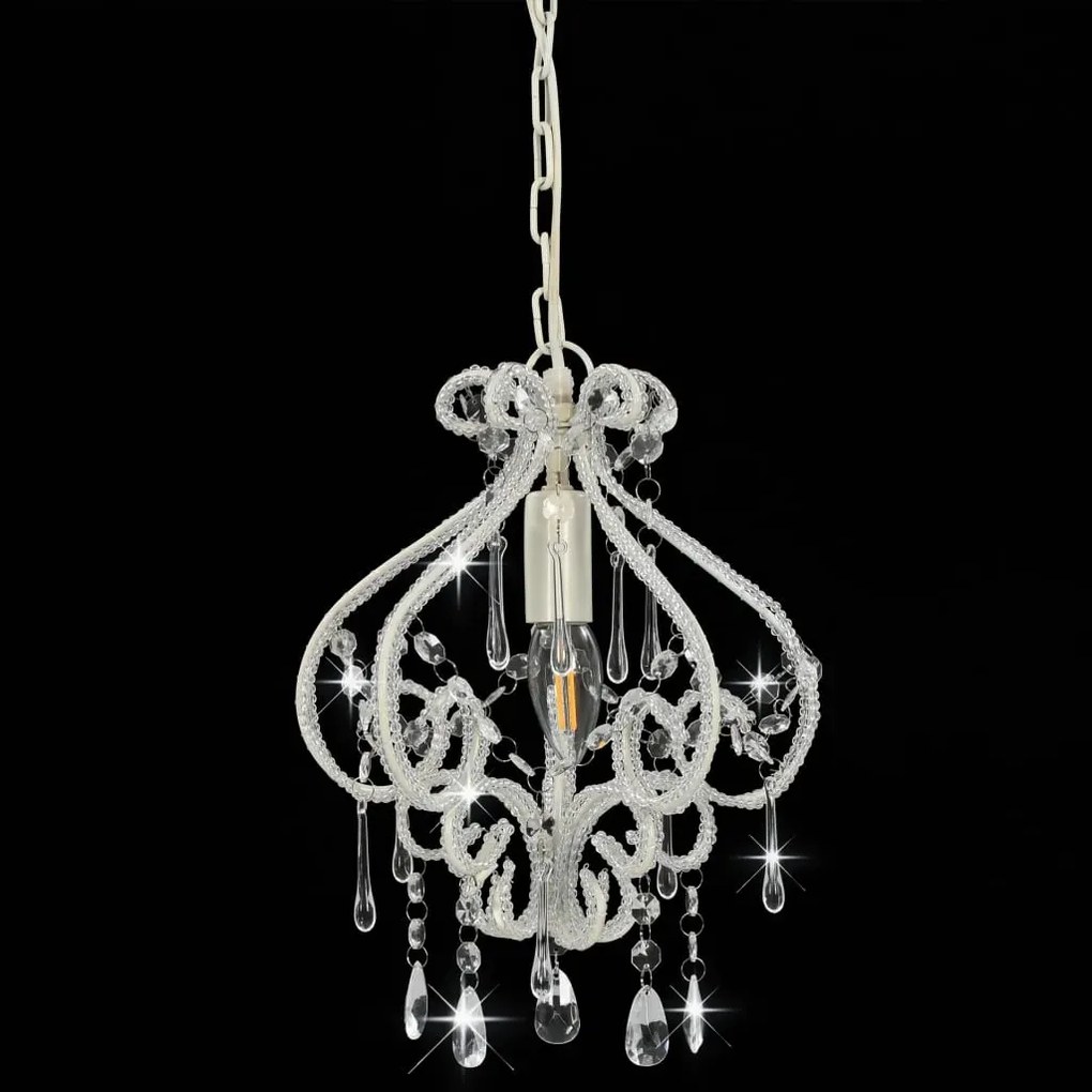 Biała lampa sufitowa z koralikami - EX168 T6-T98