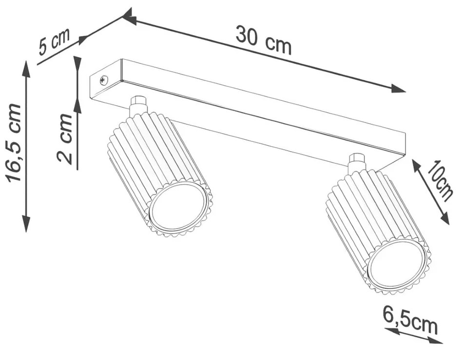 Ceglasta lampa punktowa 6,5x30 cm Gleam – Sollux