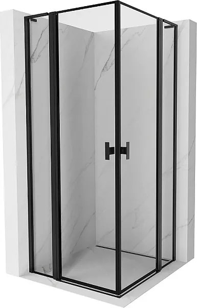 Mexen Mist L Duo kabina prysznicowa uchylna 105 x 105 cm, czarna ramka, czarna - 8A4L-105L-105P-70-70