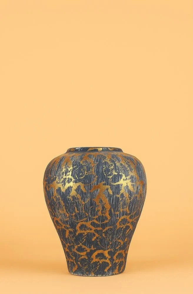 Wazon ceramiczny YL744 Vesira niebieski/złoty