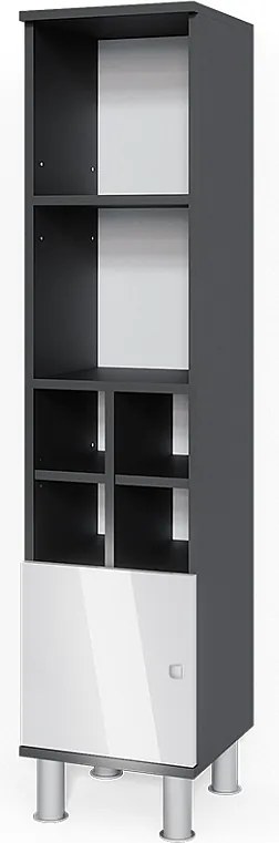 Szafka łazienkowa biały wysoki połysk 30x30x130.6 fynn