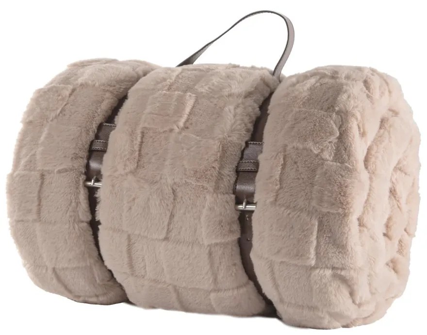 Beżowy koc z mikropluszu 150x200 cm Rava – Tiseco Home Studio