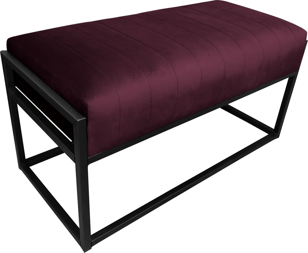 Ławka KAYA tkanina Welur loft ławka metal : Kolor Stelaża - Czarny , Kolor tkaniny - VELVET - MG02, Typ tkaniny - Velvet