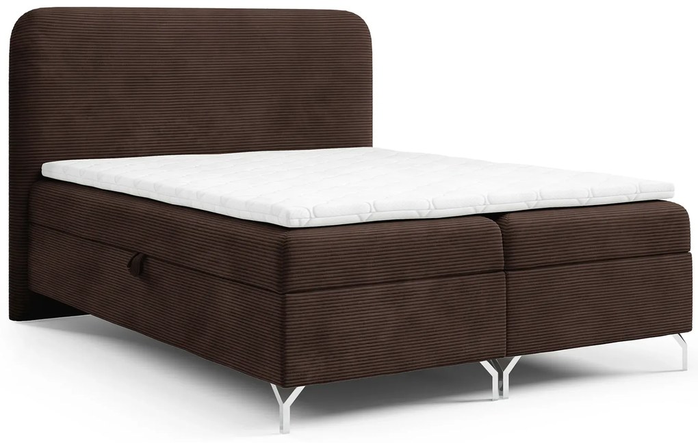 Brązowe łóżko z pojemnikiem 5 rozmiarów B2-M43