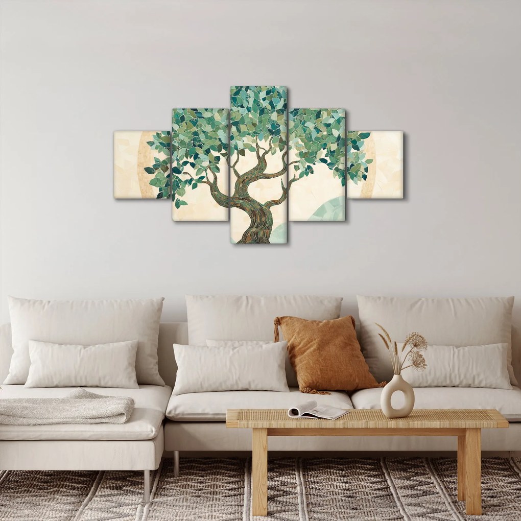Obraz – Elegancka mozaika z drzewem (125x70 cm)