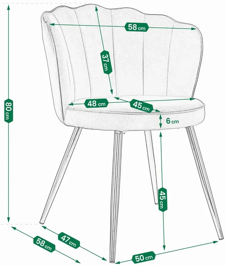 Różowe krzesło muszelka w stylu glamour M6-K42