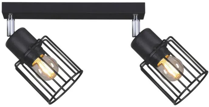 Czarna lampa sufitowa z reflektorami - 4X S148 C9-F21