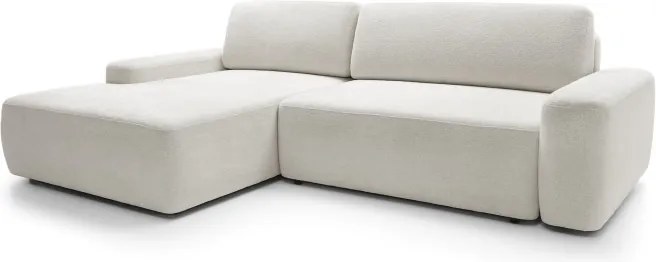 Narożnik BOULI Lewostronny z Elektryczną Regulacją wolnostojący tkanina Raven 21 Biały DOMO HOME